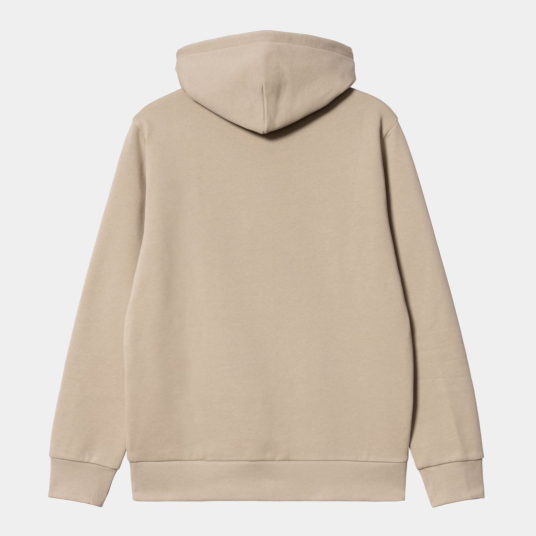 Hooded Script Embroidery Sweatshirt - wall/black