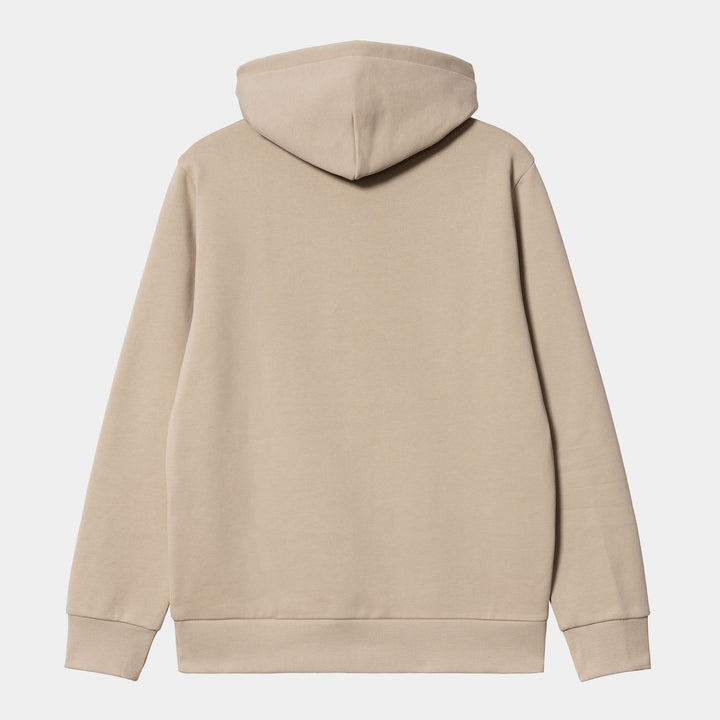Hooded Script Embroidery Sweatshirt - wall/black