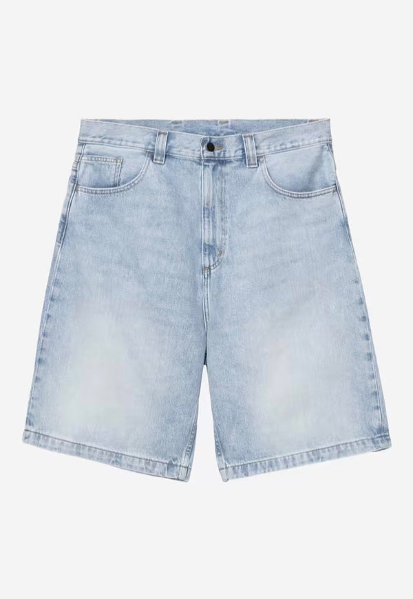 W' Brandon Short Blue heavy worn bleached