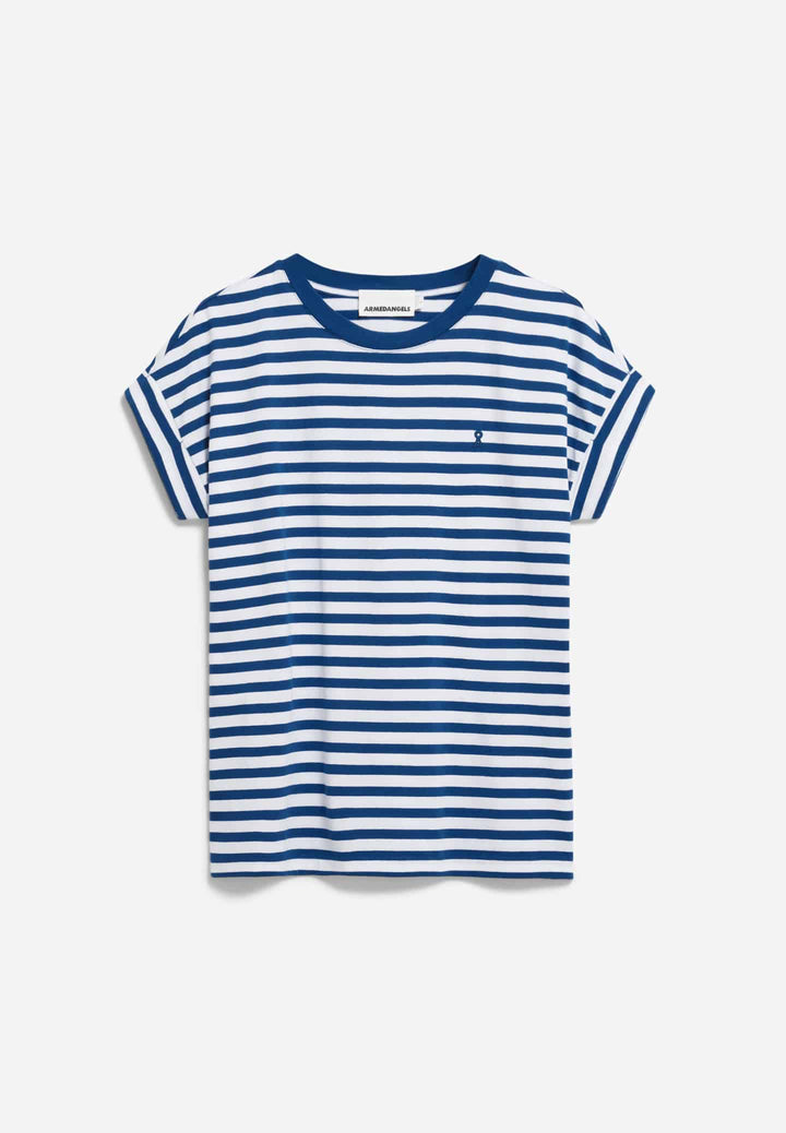 IDAARA STRIPES  - white-lapis blue