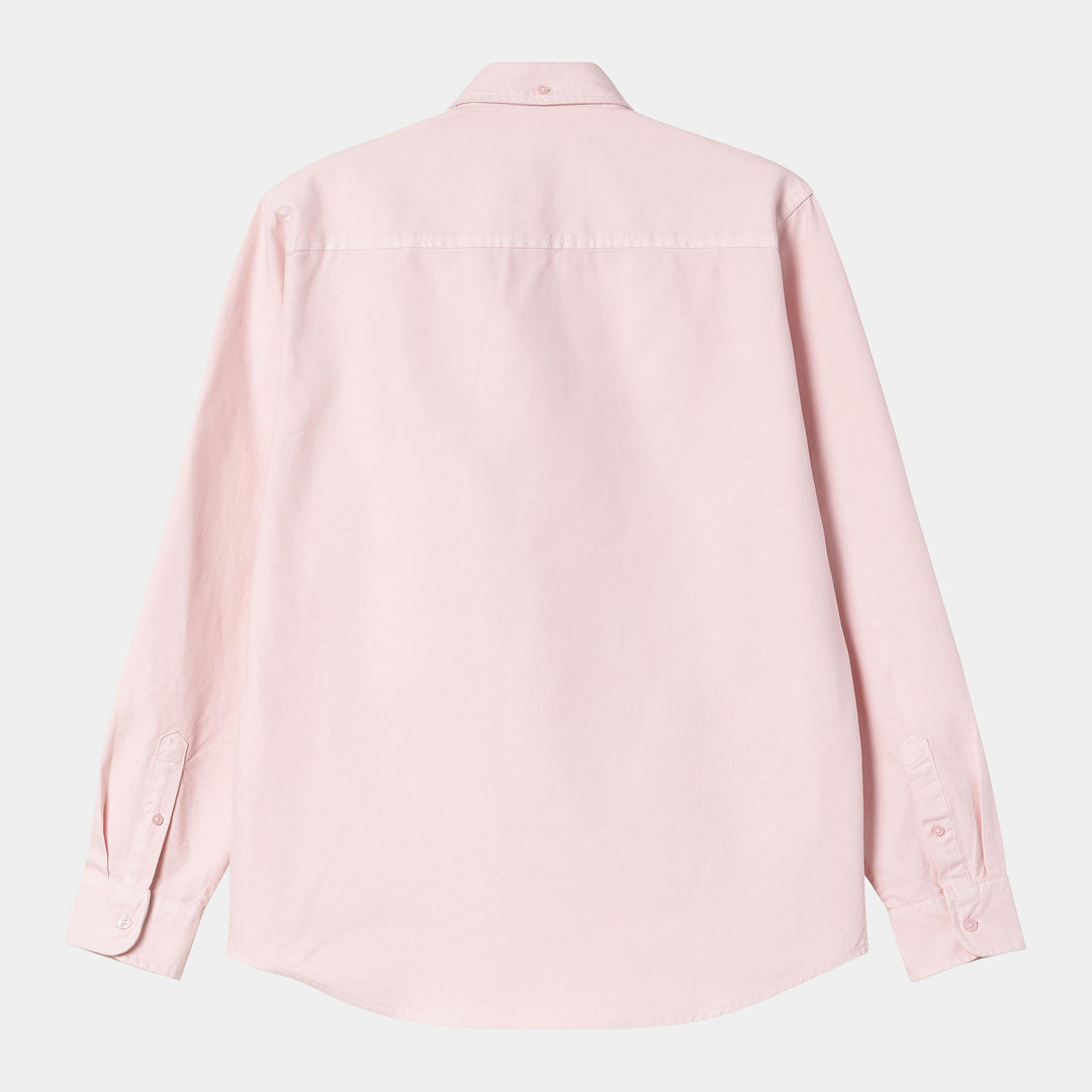 L/S Bolton Shirt 100 % Cotton Air Pink garment dyed