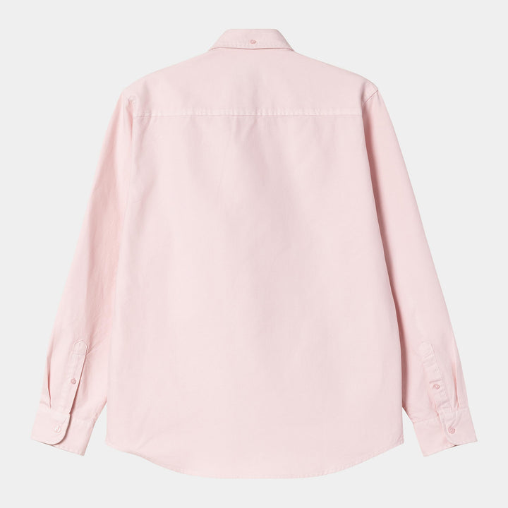 L/S Bolton Shirt 100 % Cotton Air Pink garment dyed
