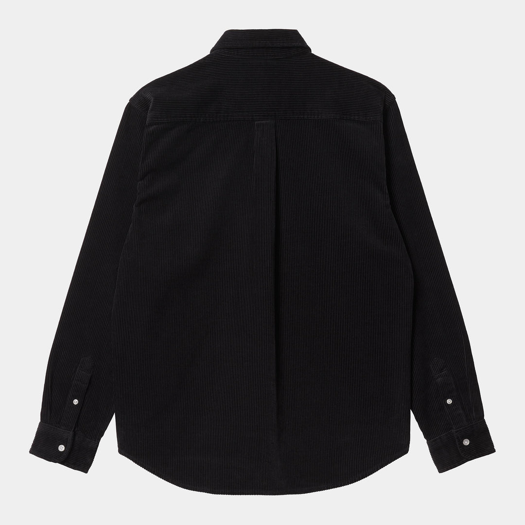 L/S Madison Fine Cord Shirt 100 % Cotton black / wax