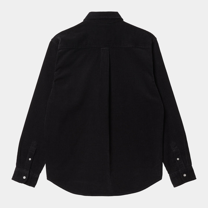L/S Madison Fine Cord Shirt 100 % Cotton black / wax