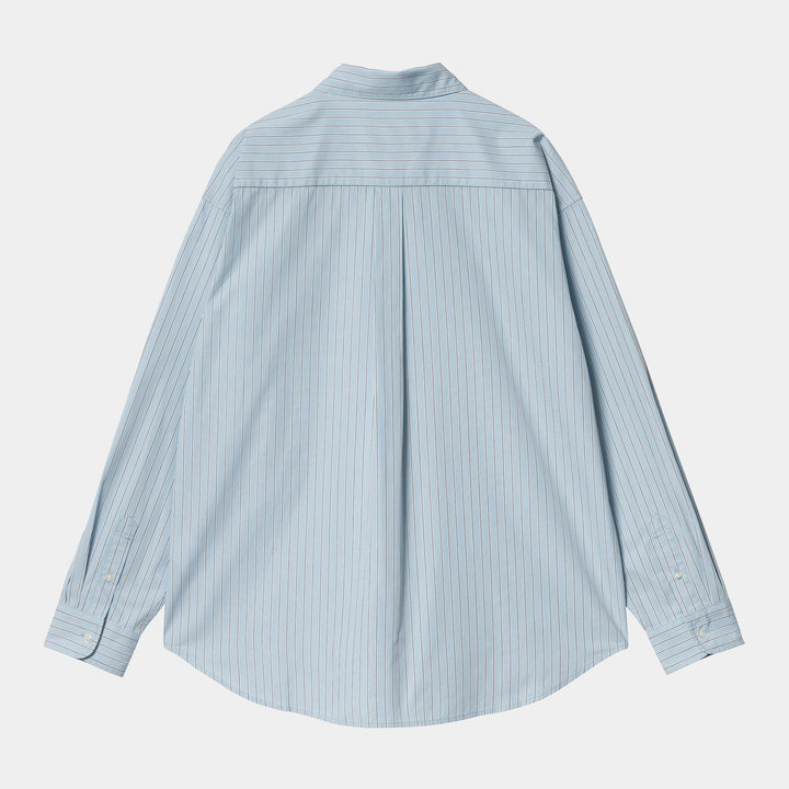 L/S Notus Shirt 100 % Cotton Bova Stripe, Bluebird