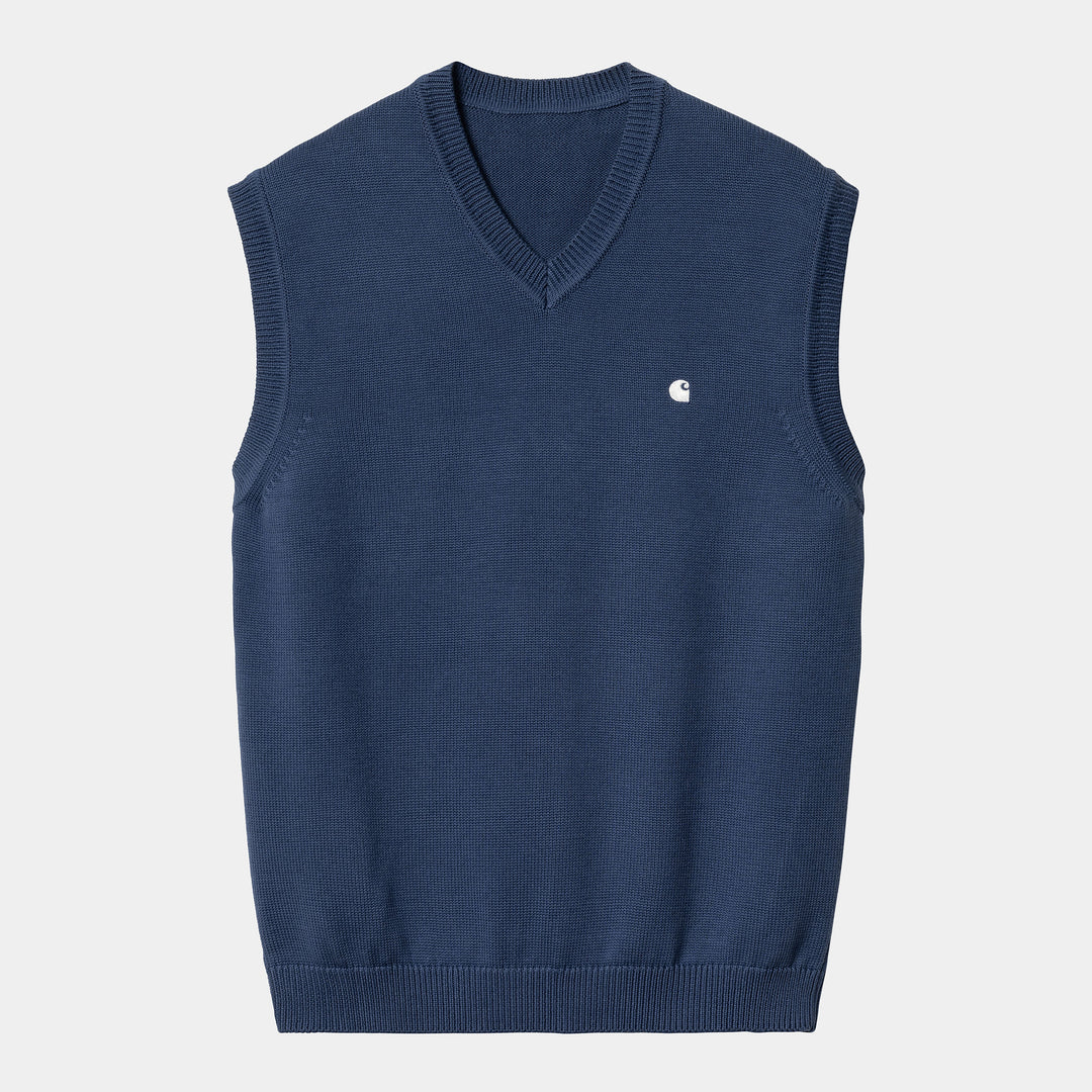 Madison Vest Sweater 100 % Cotton Elder / Wax