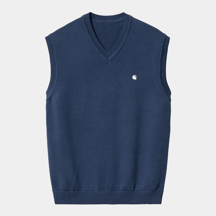 Madison Vest Sweater 100 % Cotton Elder / Wax