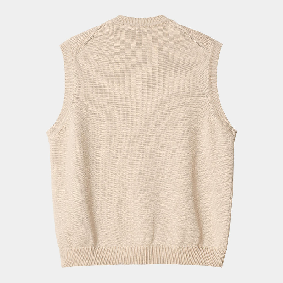 Madison Vest Sweater 100 % Cotton - Fleur De Sel / Black