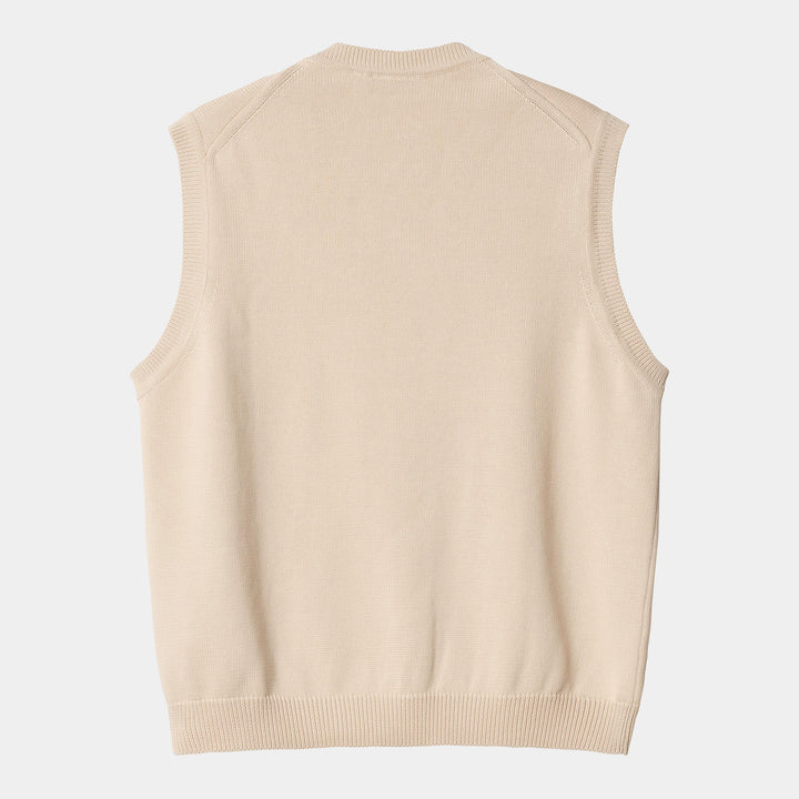 Madison Vest Sweater 100 % Cotton - Fleur De Sel / Black