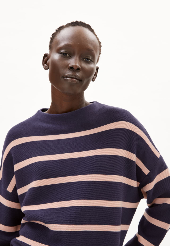MERINAA STRIPES - moonlight gray-rosalilly