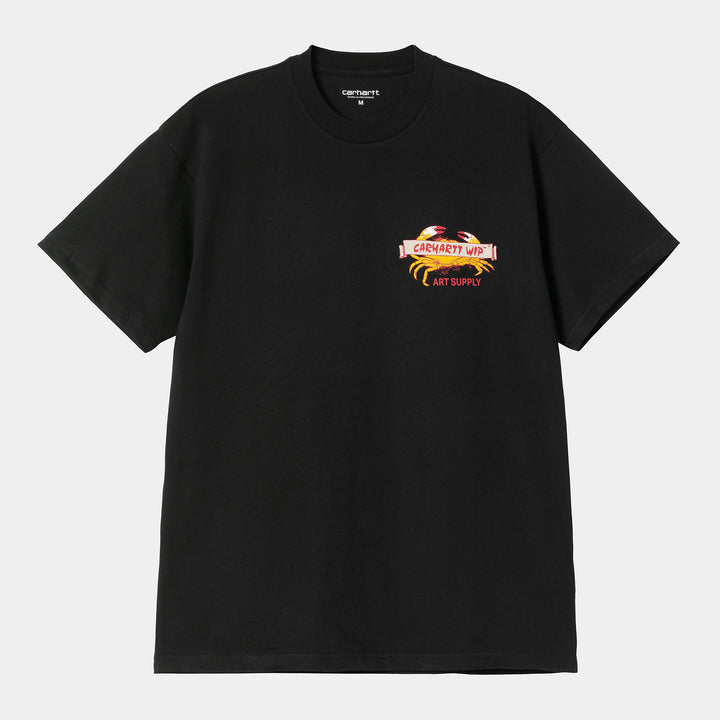 S/S Crab Paint T-Shirt 100 % Organic - black