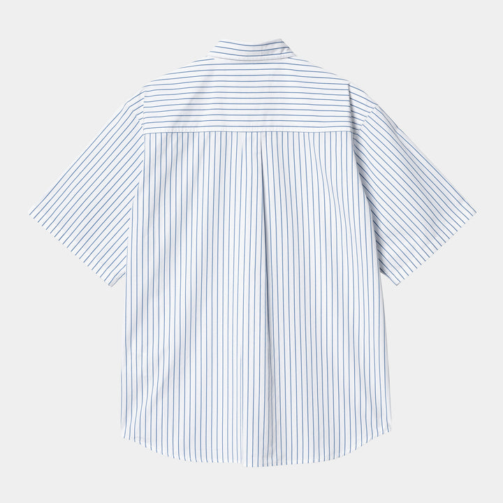 Linus Shirt 100 % Cotton Linus Stripe, Bleach / White -