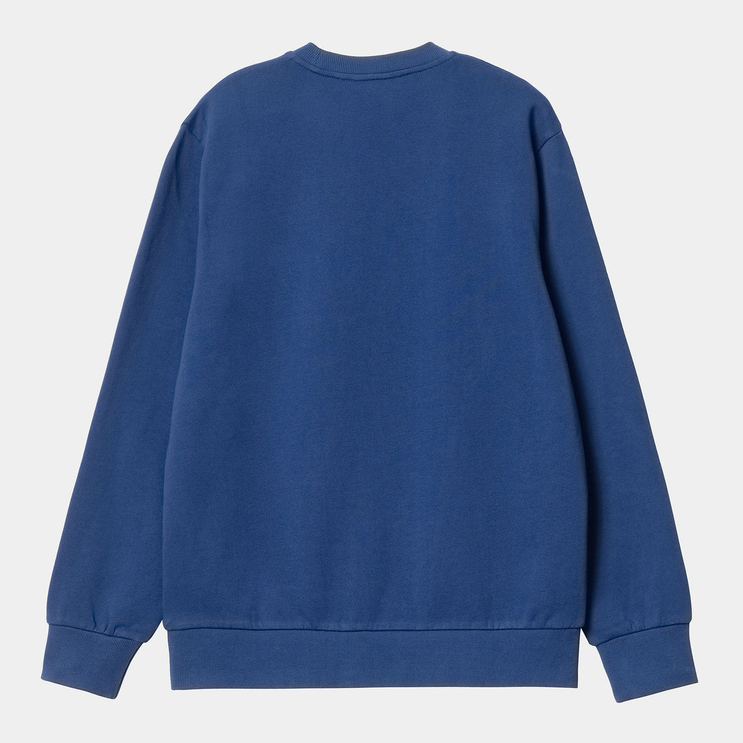 Script Embroidery Sweat 74/26 % Cotton/Polyester Eider/ White
