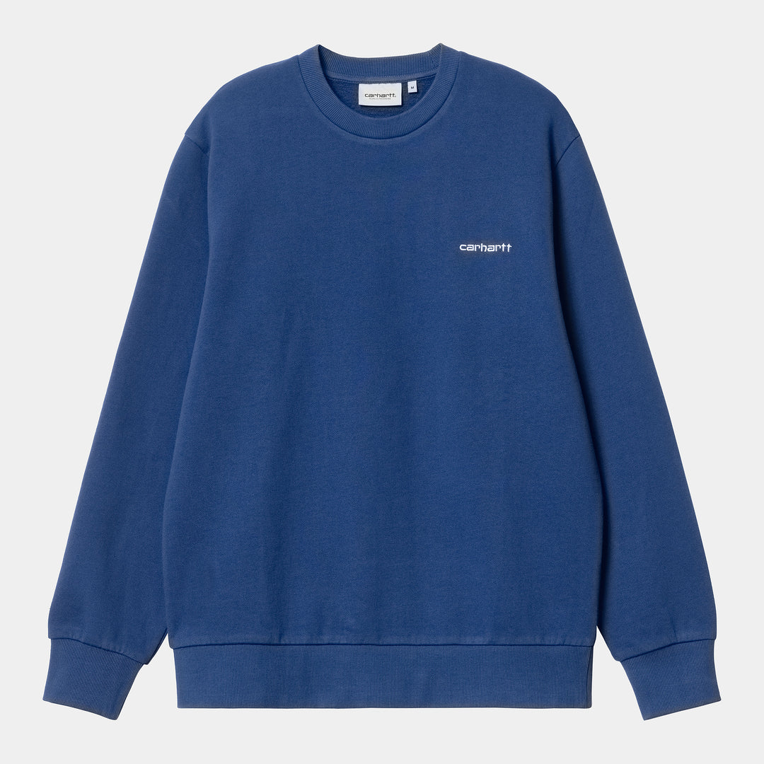 Script Embroidery Sweat 74/26 % Cotton/Polyester Eider/ White