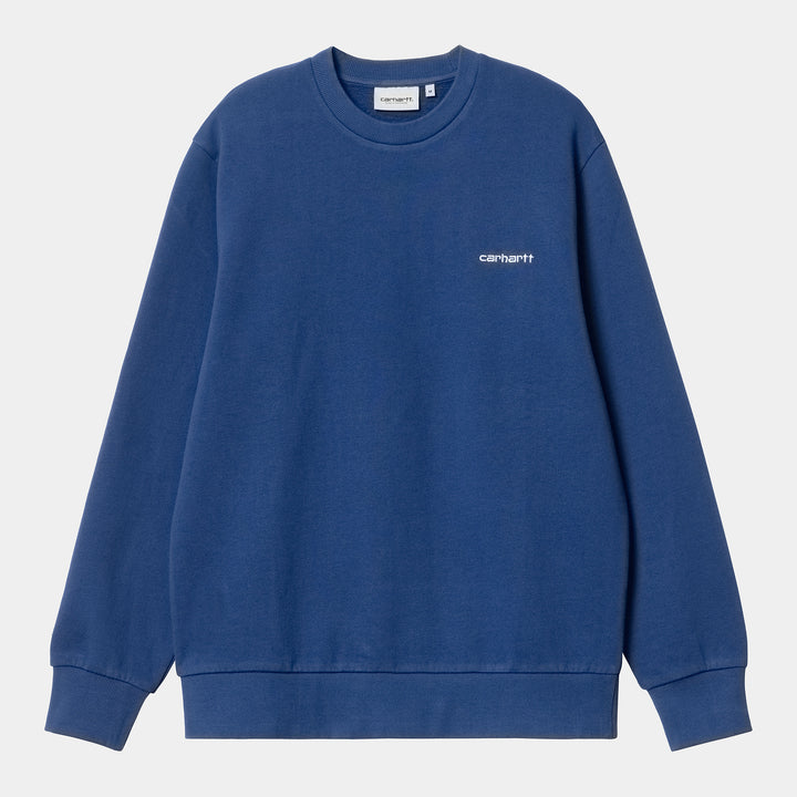Script Embroidery Sweat 74/26 % Cotton/Polyester Eider/ White