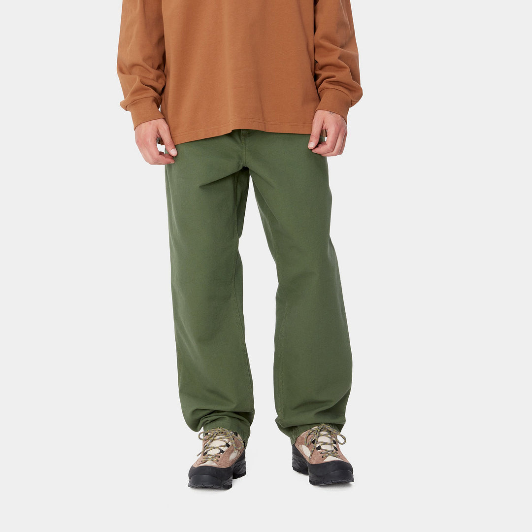 Simple Pant 100 % Organic Cotton Tarragon rinsed L32