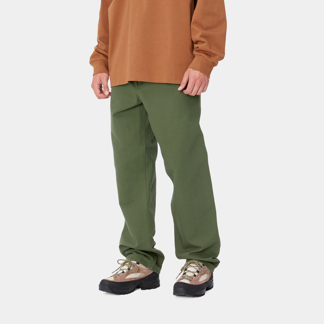 Simple Pant 100 % Organic Cotton Tarragon rinsed L32