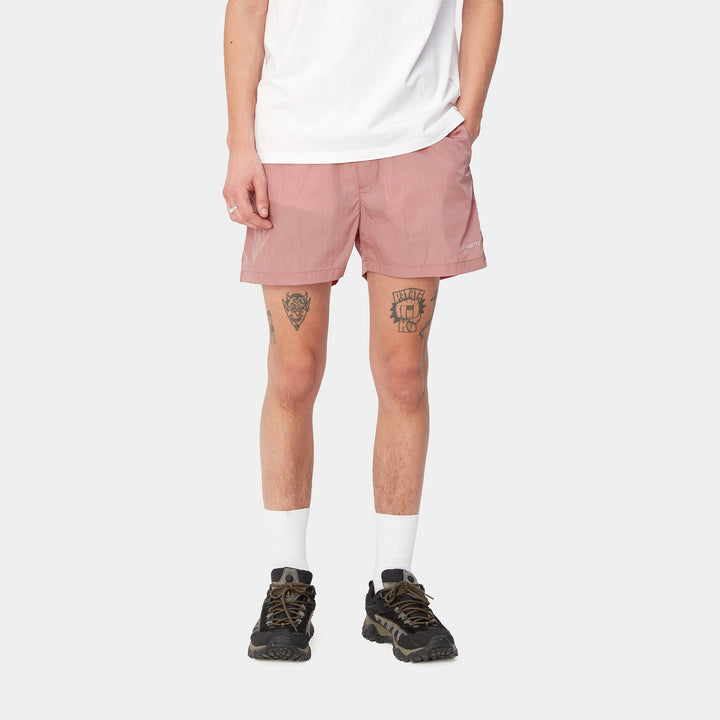 Tobes Swim Trunks - Glassy Pink/ White
