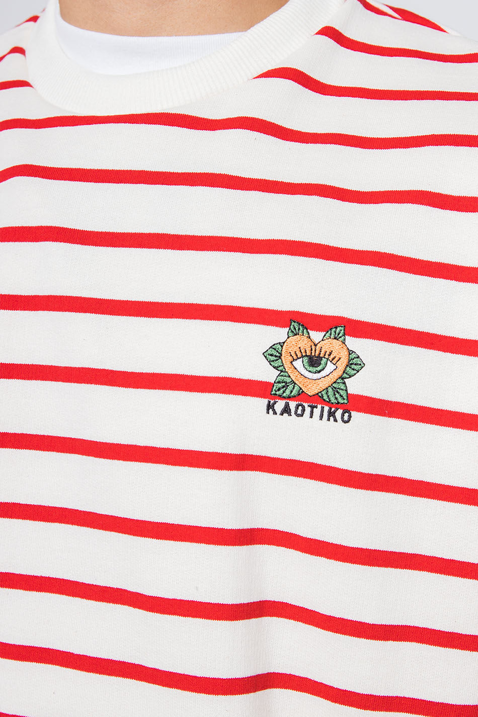 Sweatshirt "Heart" stripes - red/white