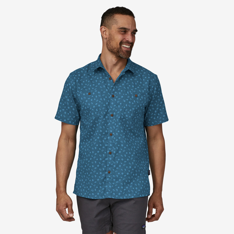 M's Back Step Shirt - wavy blue