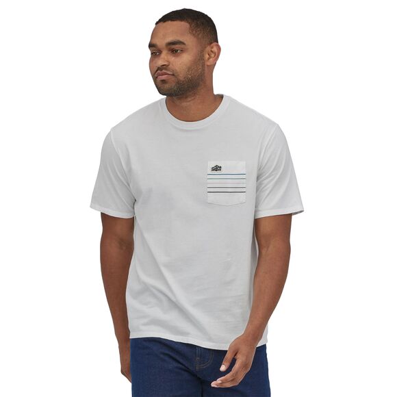 Line Logo Ridge Stripe Pocket T-Shirt - white