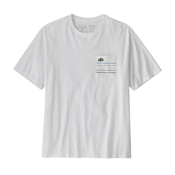 Line Logo Ridge Stripe Pocket T-Shirt - white