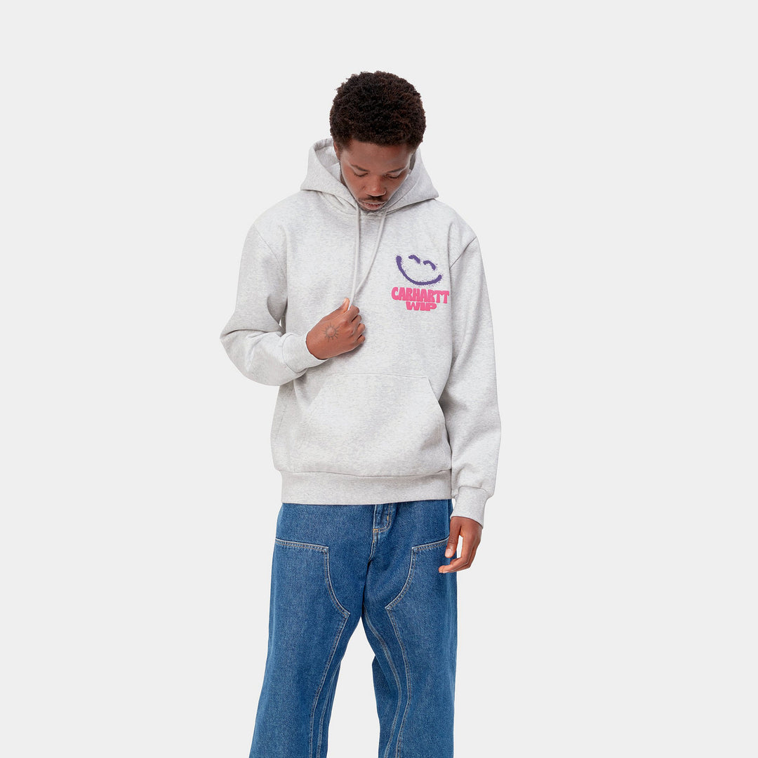 Hooded Happy Script Sweat - Ash Heather