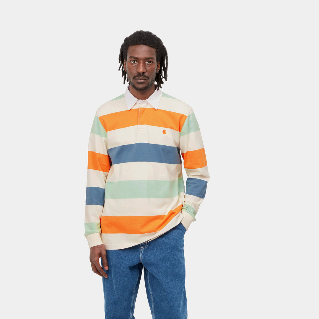 L/S Henwick Rugby Shirt - wax/stripe